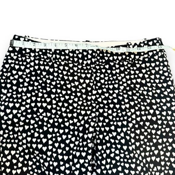 J. Crew Women's Heart Print Winnie Slim Leg Ankle-Length Pants Black White Siz 4 - Picture 10 of 13